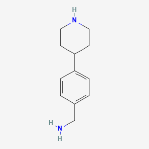 molecular formula C12H18N2 B13346710 (4-(Piperidin-4-yl)phenyl)methanamine 