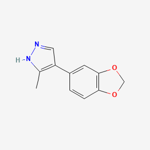 molecular formula C11H10N2O2 B1334672 4-(1,3-benzodioxol-5-yl)-3-methyl-1H-pyrazole CAS No. 667400-03-5