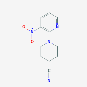 molecular formula C11H12N4O2 B1334673 1-(3-Nitropyridin-2-yl)piperidine-4-carbonitrile CAS No. 671191-99-4
