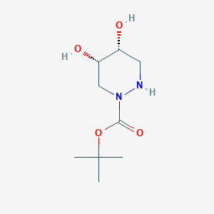 molecular formula C9H18N2O4 B13346760 Rel-tert-butyl (4R,5S)-4,5-dihydroxytetrahydropyridazine-1(2H)-carboxylate 