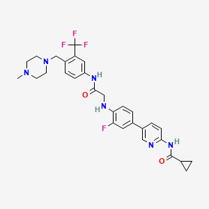 N-(5-(3-Fluoro-4-((2-((4-((4-methylpiperazin-1-yl)methyl)-3-(trifluoromethyl)phenyl)amino)-2-oxoethyl)amino)phenyl)pyridin-2-yl)cyclopropanecarboxamide