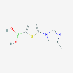 molecular formula C8H9BN2O2S B13346898 (5-(4-Methyl-1H-imidazol-1-yl)thiophen-2-yl)boronic acid 