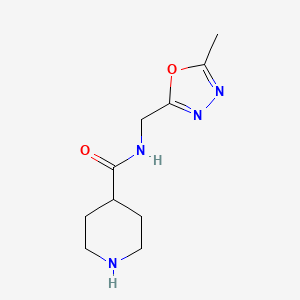 molecular formula C10H16N4O2 B13346943 N-((5-Methyl-1,3,4-oxadiazol-2-yl)methyl)piperidine-4-carboxamide 