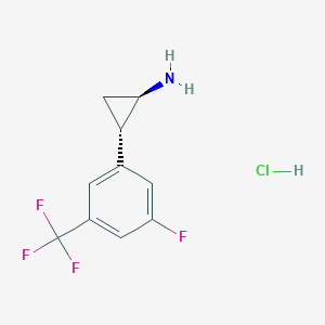 molecular formula C10H10ClF4N B13346970 (1R,2S)-2-(3-Fluoro-5-(trifluoromethyl)phenyl)cyclopropan-1-amine hydrochloride 