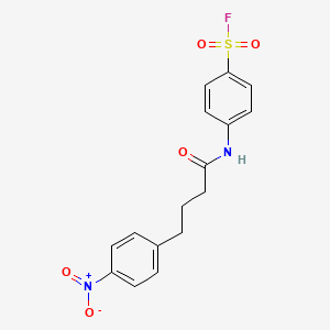 molecular formula C16H15FN2O5S B13346972 4-{[4-(4-Nitrophenyl)butanoyl]amino}benzenesulfonyl fluoride CAS No. 19160-20-4