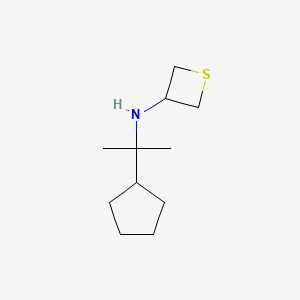 molecular formula C11H21NS B13346990 N-(2-Cyclopentylpropan-2-yl)thietan-3-amine 