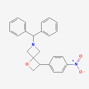 molecular formula C24H22N2O3 B13347009 6-Benzhydryl-3-(4-nitrophenyl)-1-oxa-6-azaspiro[3.3]heptane 