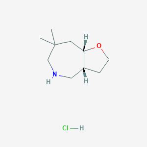 molecular formula C10H20ClNO B13347032 Rel-(3aR,8aS)-7,7-dimethyloctahydro-2H-furo[3,2-c]azepine hydrochloride 