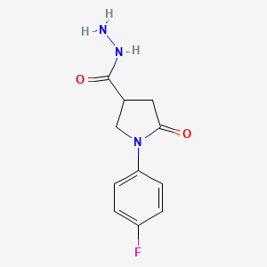 molecular formula C11H12FN3O2 B1334705 1-(4-Fluorophenyl)-5-oxopyrrolidine-3-carbohydrazide CAS No. 669696-68-8