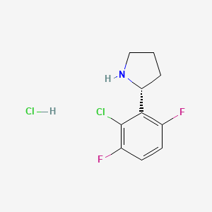 molecular formula C10H11Cl2F2N B13347067 (R)-2-(2-Chloro-3,6-difluorophenyl)pyrrolidine hydrochloride 