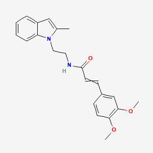 molecular formula C22H24N2O3 B1334707 (E)-3-(3,4-dimethoxyphenyl)-N-(2-(2-methyl-1H-indol-1-yl)ethyl)acrylamide 