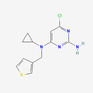 molecular formula C12H13ClN4S B13347103 6-Chloro-N4-cyclopropyl-N4-(thiophen-3-ylmethyl)pyrimidine-2,4-diamine 