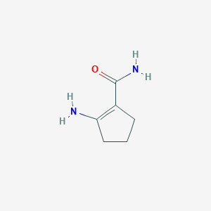 molecular formula C6H10N2O B13347114 2-Aminocyclopent-1-enecarboxamide 