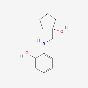 molecular formula C12H17NO2 B13347116 2-(((1-Hydroxycyclopentyl)methyl)amino)phenol 