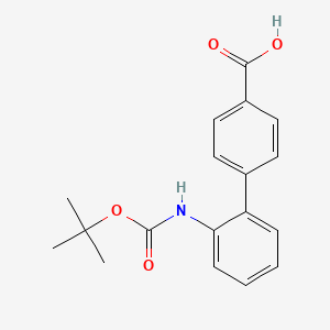 molecular formula C18H19NO4 B13347172 2'-((tert-Butoxycarbonyl)amino)-[1,1'-biphenyl]-4-carboxylic acid 