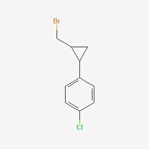 molecular formula C10H10BrCl B13347187 1-(2-(Bromomethyl)cyclopropyl)-4-chlorobenzene 