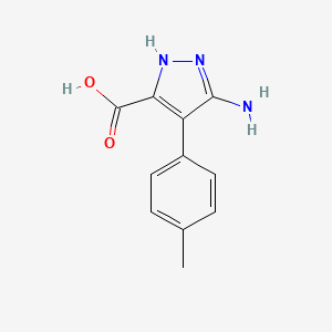 molecular formula C11H11N3O2 B13347197 3-Amino-4-(p-tolyl)-1H-pyrazole-5-carboxylic acid 