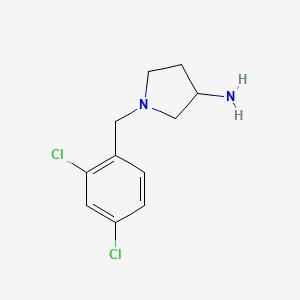 molecular formula C11H14Cl2N2 B13347212 1-[(2,4-Dichlorophenyl)methyl]pyrrolidin-3-amine 