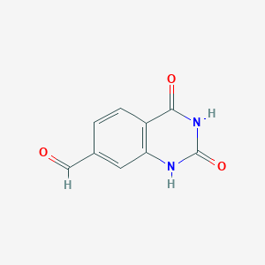 molecular formula C9H6N2O3 B13347221 2,4-Dioxo-1,2,3,4-tetrahydroquinazoline-7-carbaldehyde 