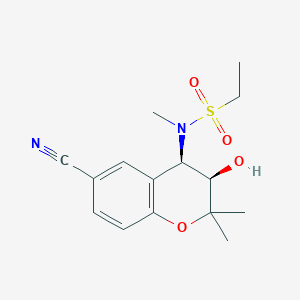 molecular formula C15H20N2O4S B13347239 N-((3R,4R)-6-Cyano-3-hydroxy-2,2-dimethylchroman-4-yl)-N-methylethanesulfonamide 