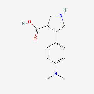 molecular formula C13H18N2O2 B13347254 4-(4-(Dimethylamino)phenyl)pyrrolidine-3-carboxylic acid 