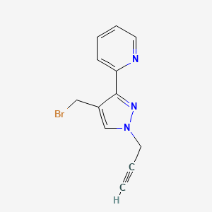 2-(4-(bromomethyl)-1-(prop-2-yn-1-yl)-1H-pyrazol-3-yl)pyridine