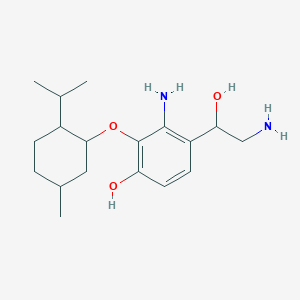 molecular formula C18H30N2O3 B13347317 3-Amino-4-(2-amino-1-hydroxyethyl)-2-((2-isopropyl-5-methylcyclohexyl)oxy)phenol 