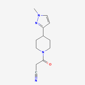 molecular formula C12H16N4O B13347330 3-(4-(1-methyl-1H-pyrazol-3-yl)piperidin-1-yl)-3-oxopropanenitrile 