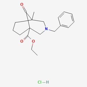 Ethyl 3-benzyl-5-methyl-9-oxo-3-azabicyclo[3.3.1]nonane-1-carboxylate hydrochloride