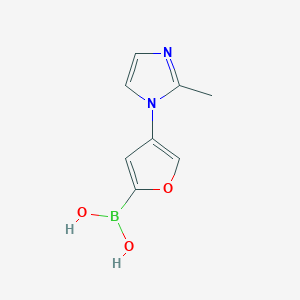 molecular formula C8H9BN2O3 B13347368 (4-(2-Methyl-1H-imidazol-1-yl)furan-2-yl)boronic acid 