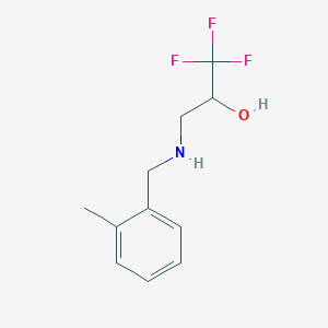 molecular formula C11H14F3NO B13347413 1,1,1-Trifluoro-3-((2-methylbenzyl)amino)propan-2-ol 