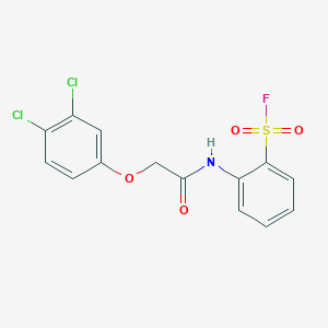 molecular formula C14H10Cl2FNO4S B13347417 2-(2-(3,4-Dichlorophenoxy)acetamido)benzene-1-sulfonyl fluoride CAS No. 16638-96-3