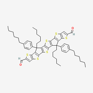 3,16-dihexyl-3,16-bis(4-hexylphenyl)-6,10,13,19,23,26-hexathiaoctacyclo[12.12.0.02,12.04,11.05,9.015,25.017,24.018,22]hexacosa-1(14),2(12),4(11),5(9),7,15(25),17(24),18(22),20-nonaene-7,20-dicarbaldehyde