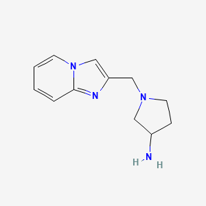 molecular formula C12H16N4 B13347456 1-(Imidazo[1,2-a]pyridin-2-ylmethyl)pyrrolidin-3-amine 