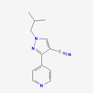 molecular formula C13H14N4 B13347471 1-isobutyl-3-(pyridin-4-yl)-1H-pyrazole-4-carbonitrile 