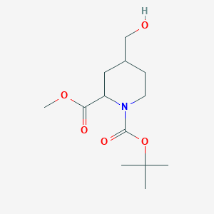 molecular formula C13H23NO5 B13347487 1-(tert-Butyl) 2-methyl 4-(hydroxymethyl)piperidine-1,2-dicarboxylate 