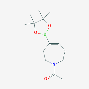 molecular formula C14H24BNO3 B13347507 1-(4-(4,4,5,5-Tetramethyl-1,3,2-dioxaborolan-2-yl)-2,3,6,7-tetrahydro-1H-azepin-1-yl)ethanone 