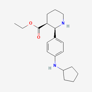 molecular formula C19H28N2O2 B13347534 Ethyl (2R,3S)-2-(4-(cyclopentylamino)phenyl)piperidine-3-carboxylate 