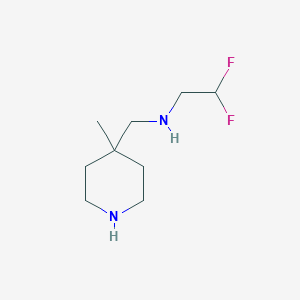 molecular formula C9H18F2N2 B13347553 2,2-difluoro-N-[(4-methylpiperidin-4-yl)methyl]ethanamine 