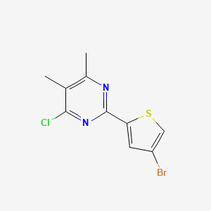 molecular formula C10H8BrClN2S B13347588 2-(4-Bromothiophen-2-yl)-4-chloro-5,6-dimethylpyrimidine 