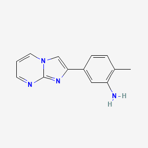 molecular formula C13H12N4 B13347593 5-(Imidazo[1,2-a]pyrimidin-2-yl)-2-methylaniline 