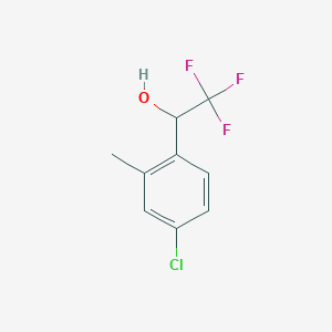 molecular formula C9H8ClF3O B13347602 4-Chloro-2-methyl-alpha-(trifluoromethyl)benzyl Alcohol 