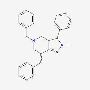 molecular formula C27H27N3 B1334764 5-Benzyl-7-benzylidene-2-methyl-3-phenyl-3,3a,4,6-tetrahydropyrazolo[4,3-c]pyridine 