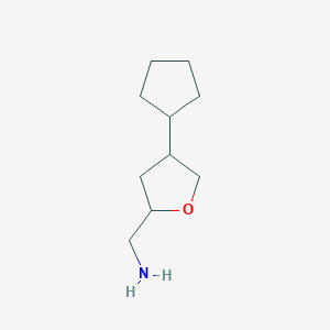 molecular formula C10H19NO B13347698 (4-Cyclopentyltetrahydrofuran-2-yl)methanamine 