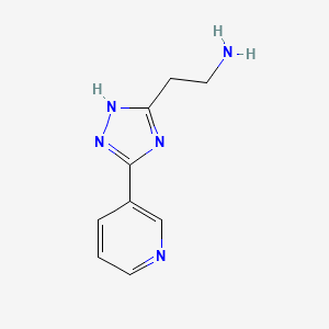 molecular formula C9H11N5 B1334771 2-(3-pyridin-3-yl-1H-1,2,4-triazol-5-yl)ethanamine 