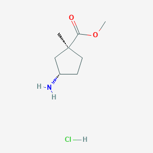 molecular formula C8H16ClNO2 B13347711 Methyl (1S,3S)-3-amino-1-methylcyclopentane-1-carboxylate hydrochloride CAS No. 2387567-29-3