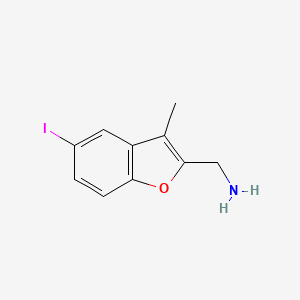 molecular formula C10H10INO B13347719 (5-Iodo-3-methylbenzofuran-2-yl)methanamine 