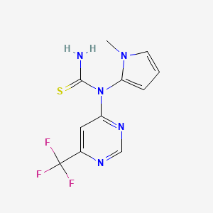 molecular formula C11H10F3N5S B13347724 1-(1-Methyl-1H-pyrrol-2-yl)-1-(6-(trifluoromethyl)pyrimidin-4-yl)thiourea 