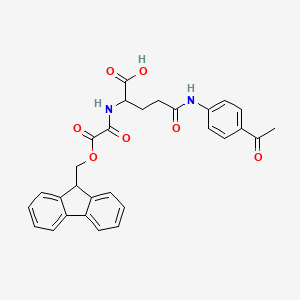 2-(2-((9H-Fluoren-9-yl)methoxy)-2-oxoacetamido)-5-((4-acetylphenyl)amino)-5-oxopentanoic acid