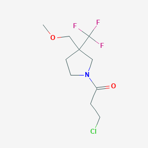 molecular formula C10H15ClF3NO2 B13347740 3-Chloro-1-(3-(methoxymethyl)-3-(trifluoromethyl)pyrrolidin-1-yl)propan-1-one 